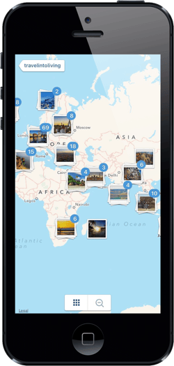 Travel Into Living's Instagram Geo-Map