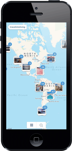 Travel Into Living's Instagram Geo-Map