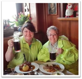 Christine and her mum on an APT famil