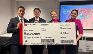 Cooper receives his wings at Qantas