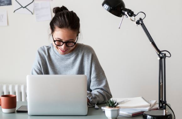 woman studying